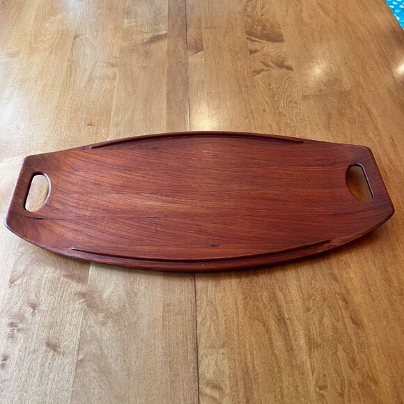 1960s Dansk Designs Denmark IHQ 802 Surfboard Teak Serving Tray - Picture 4 of 7
